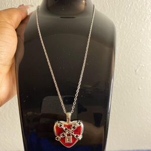 Red Locked Heart Necklace